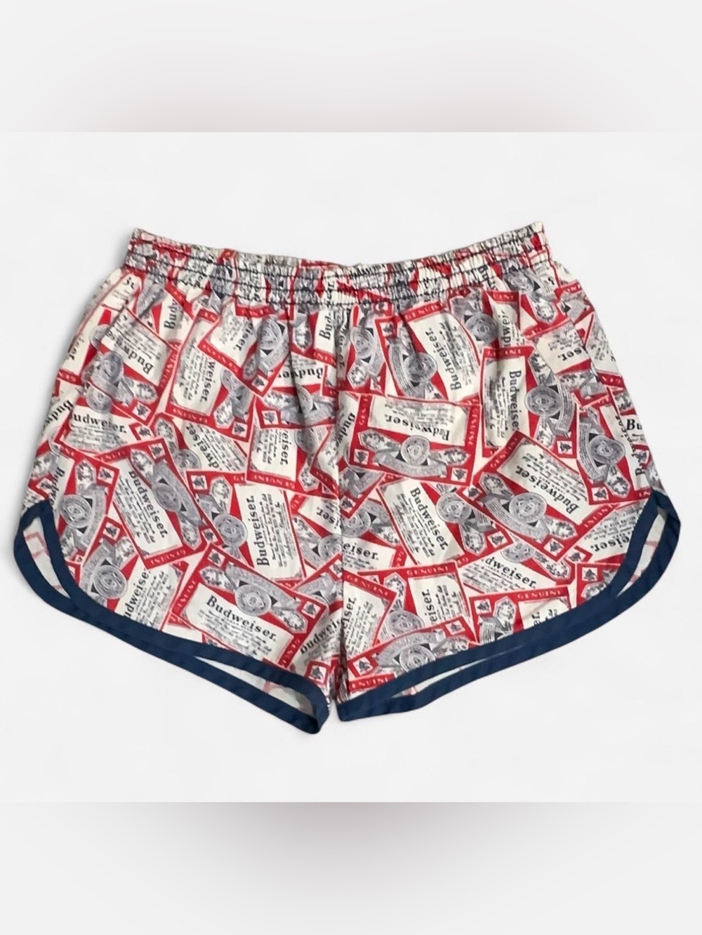 Vintage 70s Budweiser Beer Swim Trunks Runner Shorts USA Americana S